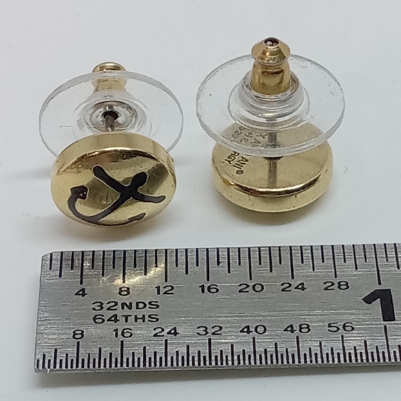 👍 5 for $20 Alex and Ani 2014 anchor button gold tone earrings - Picture 2 of 3